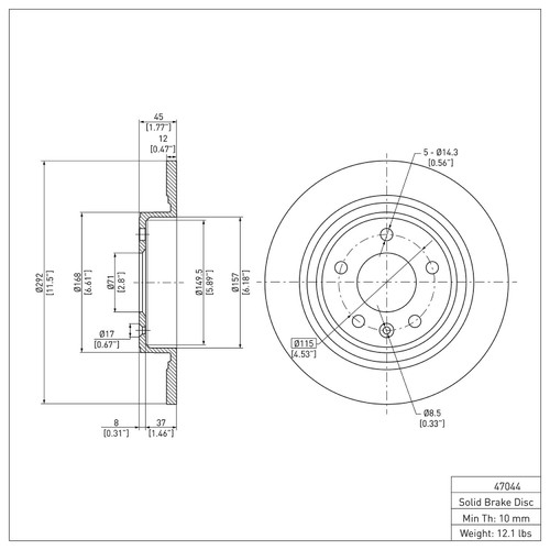 DFC GEOSPEC Coated Rotor - Blank 604-47044