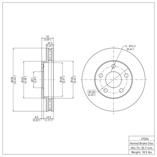 DFC GEOSPEC Coated Rotor - Blank 604-47026