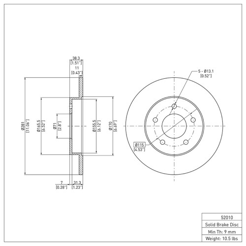 DFC GEOSPEC Coated Rotor - Blank 604-52010