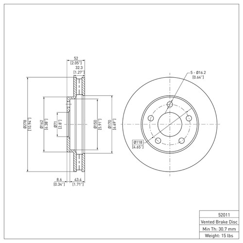 DFC GEOSPEC Coated Rotor - Blank 604-52011