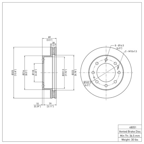 DFC GEOSPEC Coated Rotor - Blank 604-48051