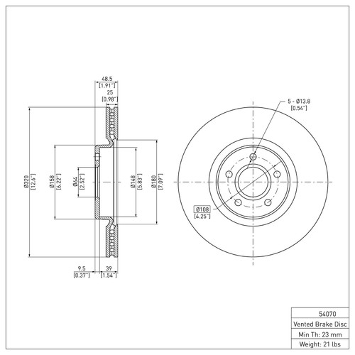 DFC GEOSPEC Coated Rotor - Blank 604-54070
