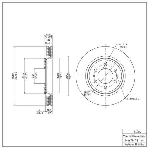 DFC GEOSPEC Coated Rotor - Blank 604-54204