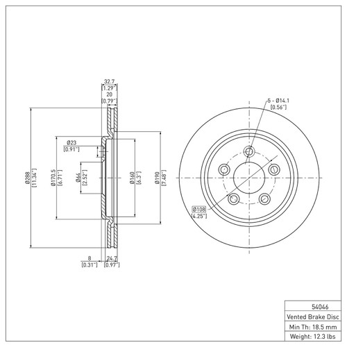DFC GEOSPEC Coated Rotor - Blank 604-54046