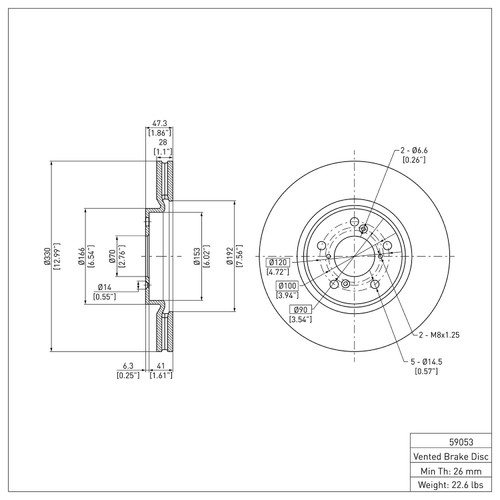 DFC GEOSPEC Coated Rotor - Blank 604-59053