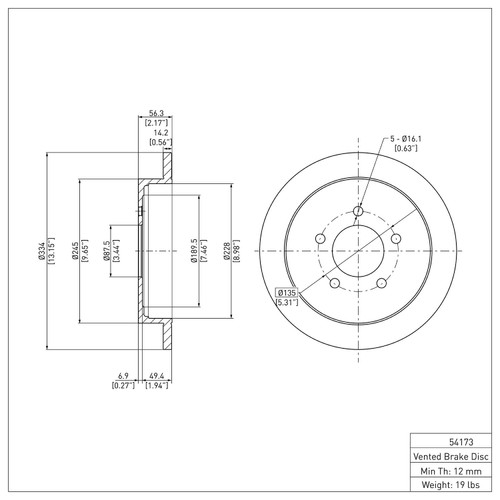 DFC GEOSPEC Coated Rotor - Blank 604-54173