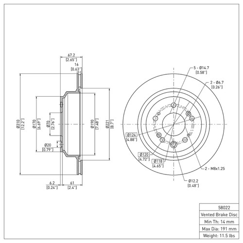 DFC GEOSPEC Coated Rotor - Blank 604-58022