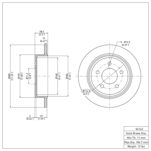 DFC GEOSPEC Coated Rotor - Blank 604-54142