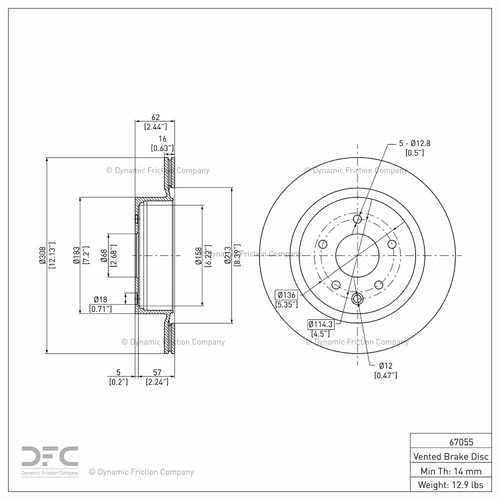 DFC GEOSPEC Coated Rotor - Blank 604-67055