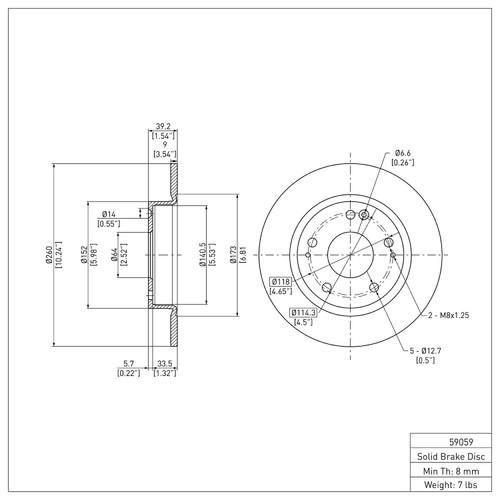 DFC GEOSPEC Coated Rotor - Blank 604-59059