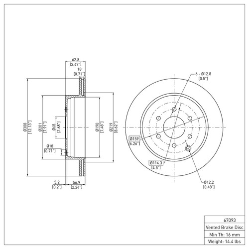 DFC GEOSPEC Coated Rotor - Blank 604-67093
