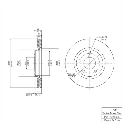DFC GEOSPEC Coated Rotor - Blank 604-67064