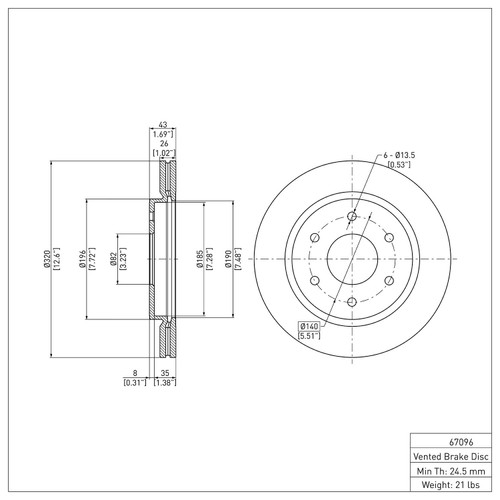 DFC GEOSPEC Coated Rotor - Blank 604-67096