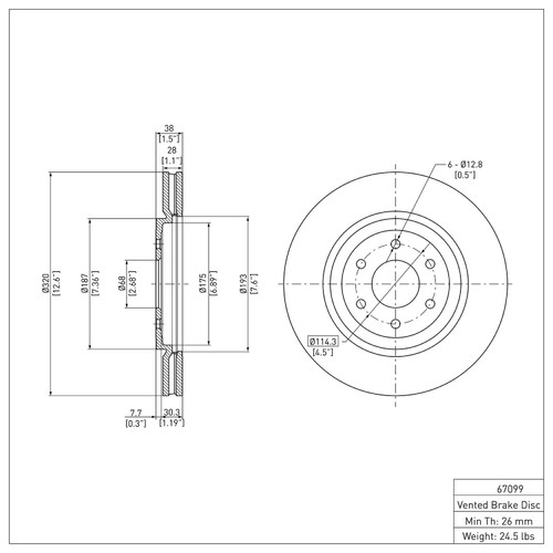 DFC GEOSPEC Coated Rotor - Blank 604-67099