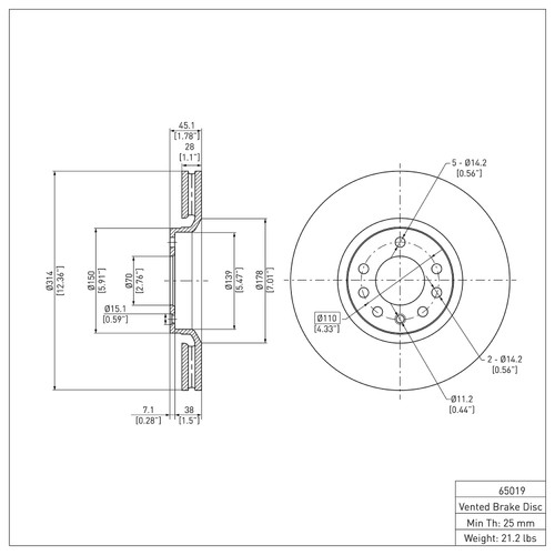 DFC GEOSPEC Coated Rotor - Blank 604-65019