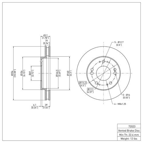 DFC GEOSPEC Coated Rotor - Blank 604-72023