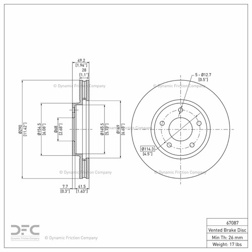 DFC GEOSPEC Coated Rotor - Blank 604-67087