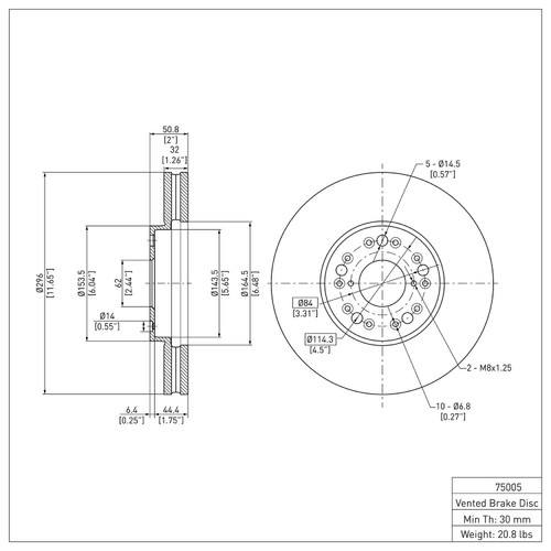DFC GEOSPEC Coated Rotor - Blank 604-75005