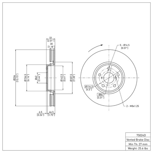 DFC GEOSPEC Coated Rotor - Blank 604-75024D