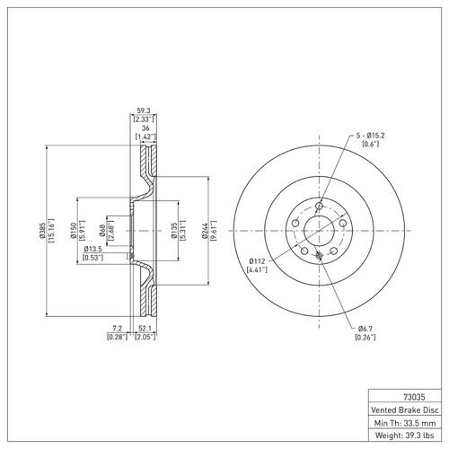 DFC GEOSPEC Coated Rotor - Blank 604-73035