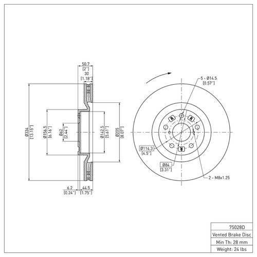 DFC GEOSPEC Coated Rotor - Blank 604-75028D