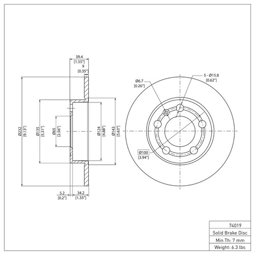 DFC GEOSPEC Coated Rotor - Blank 604-74019