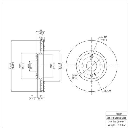 DFC GEOSPEC Coated Rotor - Blank 604-80036