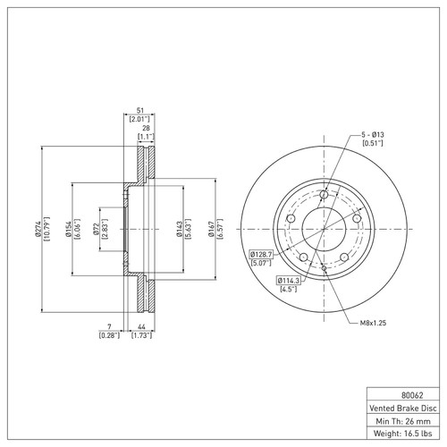 DFC GEOSPEC Coated Rotor - Blank 604-80062