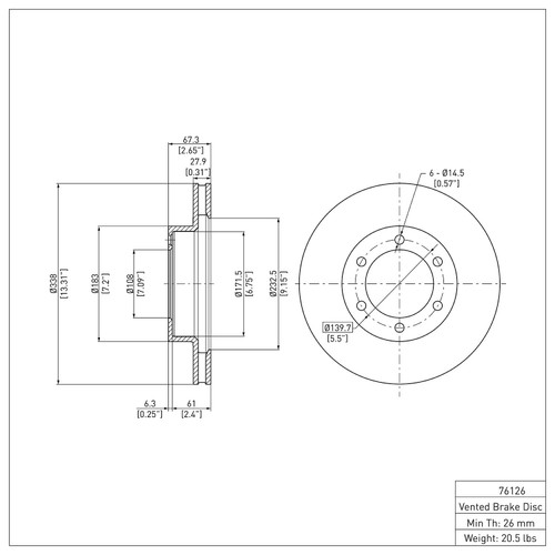 DFC GEOSPEC Coated Rotor - Blank 604-76126