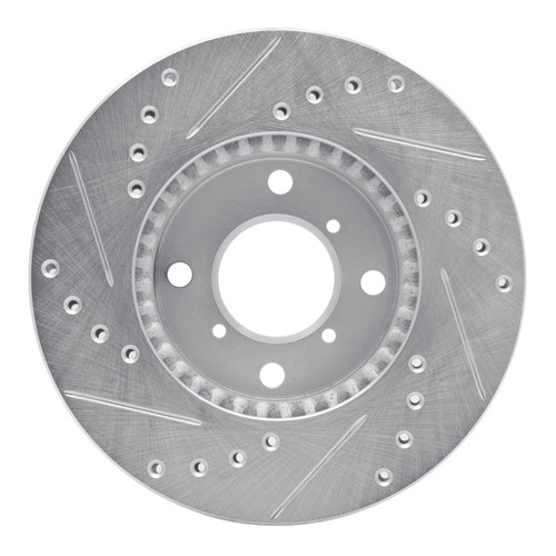 DFC Brake Rotor - Drilled and Slotted - Silver 631-01003R