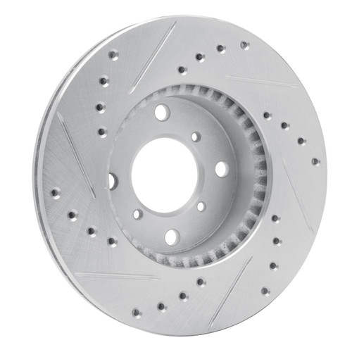 DFC Brake Rotor - Drilled and Slotted - Silver 631-01003R