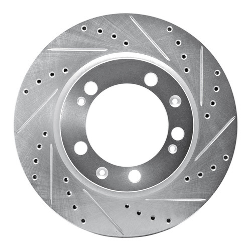 DFC Brake Rotor - Drilled and Slotted - Silver 631-02010D
