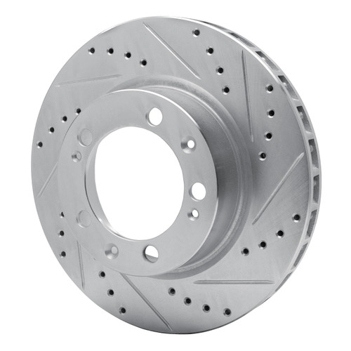 DFC Brake Rotor - Drilled and Slotted - Silver 631-02010D