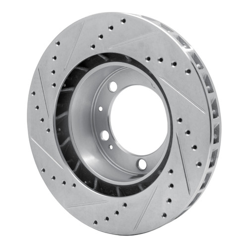 DFC Brake Rotor - Drilled and Slotted - Silver 631-02010D