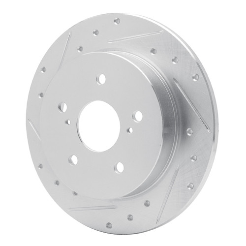 DFC Brake Rotor - Drilled and Slotted - Silver 631-01006L