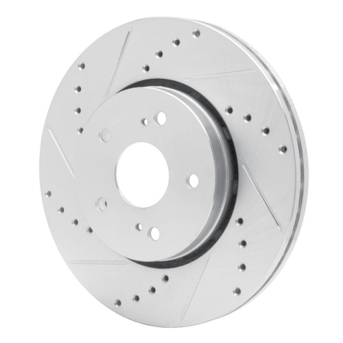 DFC Brake Rotor - Drilled and Slotted - Silver 631-01007L