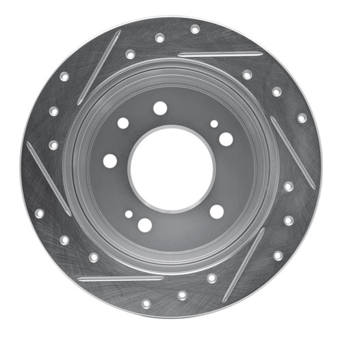 DFC Brake Rotor - Drilled and Slotted - Silver 631-03029R