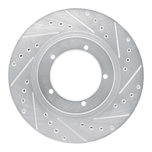 DFC Brake Rotor - Drilled and Slotted - Silver 631-02018R