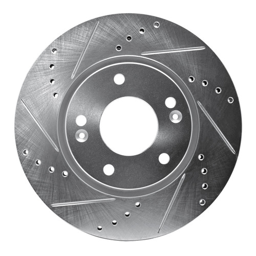 DFC Brake Rotor - Drilled and Slotted - Silver 631-03016L