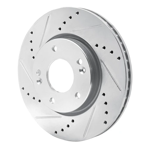DFC Brake Rotor - Drilled and Slotted - Silver 631-03016L