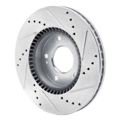 DFC Brake Rotor - Drilled and Slotted - Silver 631-03016L