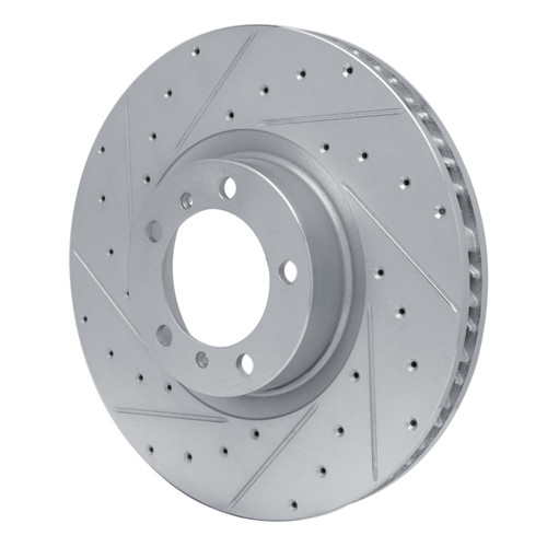 DFC Brake Rotor - Drilled and Slotted - Silver 631-02084D