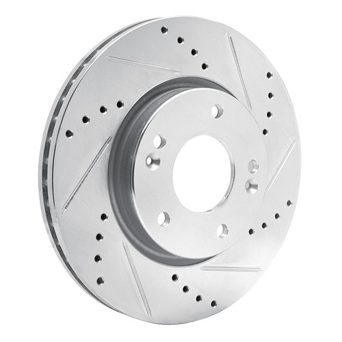 DFC Brake Rotor - Drilled and Slotted - Silver 631-03016R