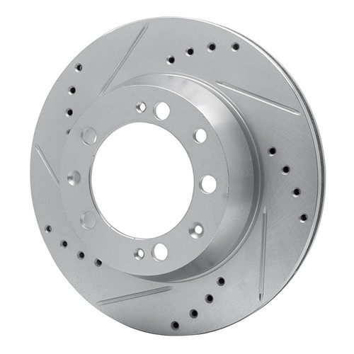 DFC Brake Rotor - Drilled and Slotted - Silver 631-02020L