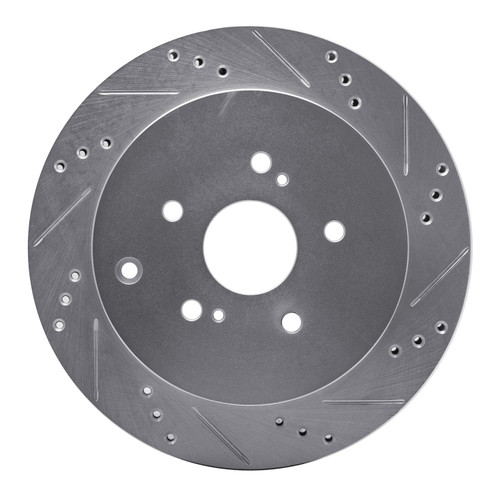 DFC Brake Rotor - Drilled and Slotted - Silver 631-01015R
