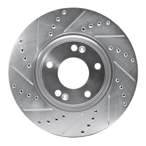 DFC Brake Rotor - Drilled and Slotted - Silver 631-03019L