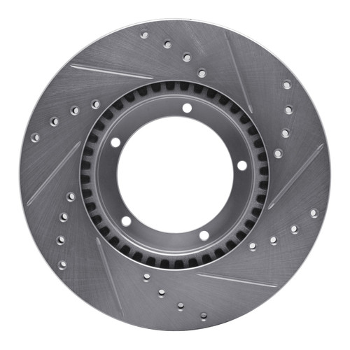 DFC Brake Rotor - Drilled and Slotted - Silver 631-02001L