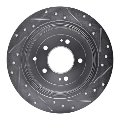 DFC Brake Rotor - Drilled and Slotted - Silver 631-03052L