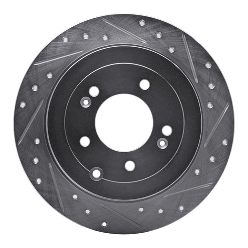 DFC Brake Rotor - Drilled and Slotted - Silver 631-03052R