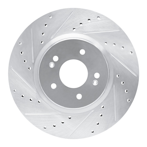 DFC Brake Rotor - Drilled and Slotted - Silver 631-03067L